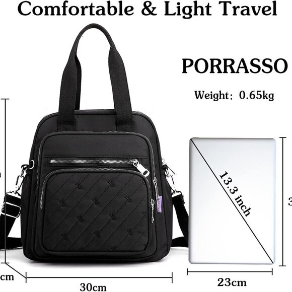 Women\'s Nylon Backpack with USB Charging Multiple Pockets Travel Daily Use main image 4